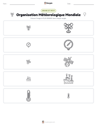 Aperçu de la feuille de travail imprimable Organisation Météorologique Mondiale