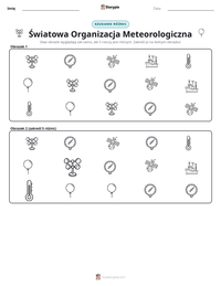 Podgląd drukowalnego arkusza ćwiczeń Światowa Organizacja Meteorologiczna