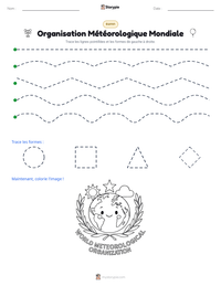 Aperçu de la feuille de travail imprimable Organisation Météorologique Mondiale
