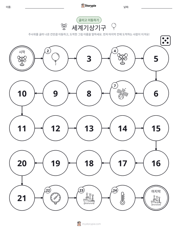 주사위 굴리고 이동하기 게임