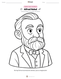 Vista previa de la hoja de trabajo imprimible de Alfred Nobel