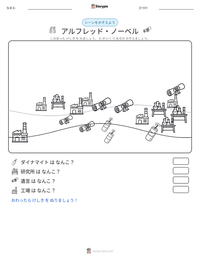 アルフレッド・ノーベル の印刷可能ワークシートプレビュー