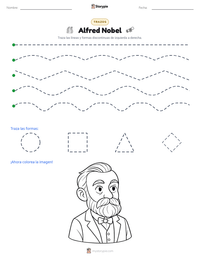 Vista previa de la hoja de trabajo imprimible de Alfred Nobel