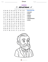 Prabaca lembar kerja cetak Alfred Nobel