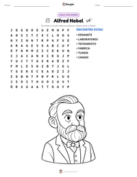 Prévia da folha de atividades imprimível Alfred Nobel