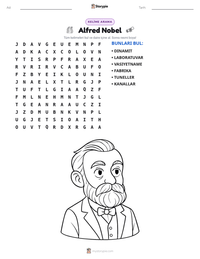Alfred Nobel yazdırılabilir çalışma sayfası önizlemesi