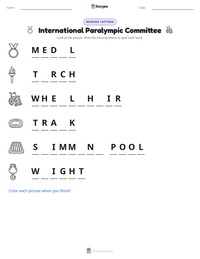 International Paralympic Committee printable worksheet preview