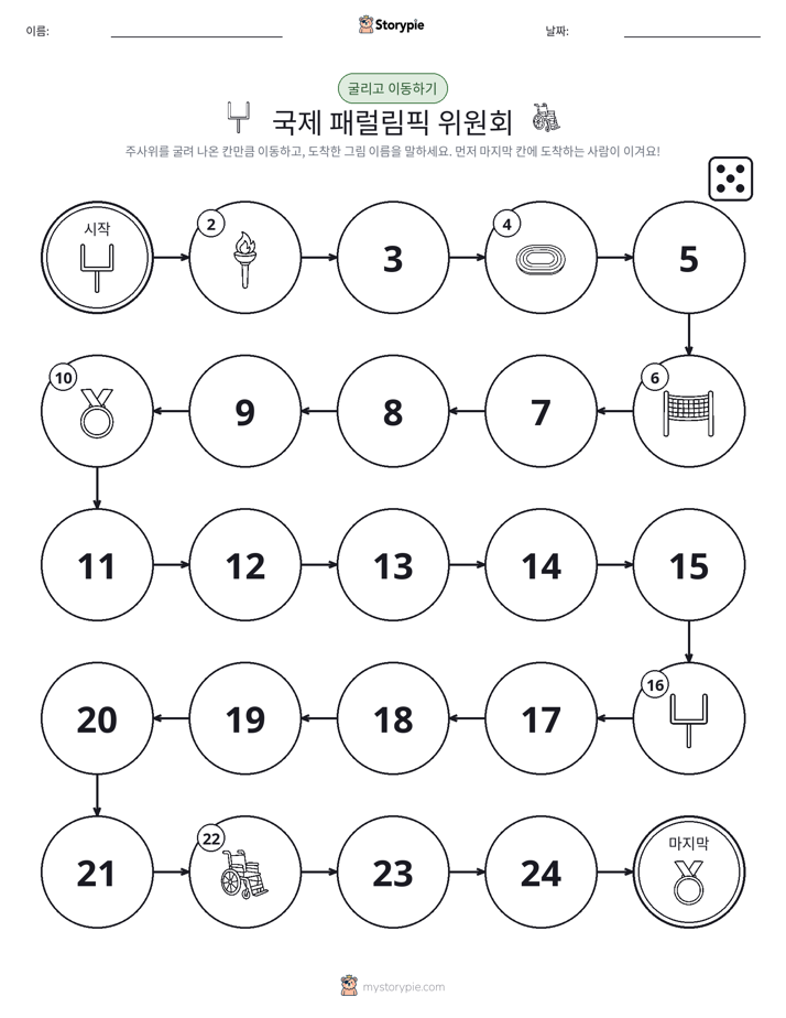 주사위 굴리고 이동하기 게임