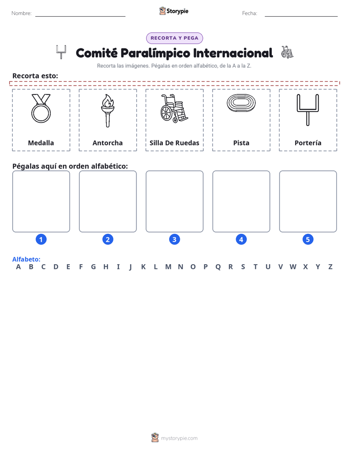 Cortar y Pegar el Alfabeto