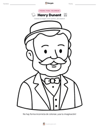 Vista previa de la hoja de trabajo imprimible de Henry Dunant