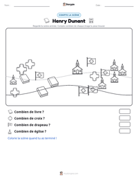 Aperçu de la feuille de travail imprimable Henry Dunant