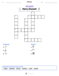 Aperçu de la feuille de travail imprimable Henry Dunant