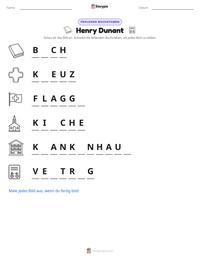 Henry Dunant druckbare Arbeitsblatt Vorschau