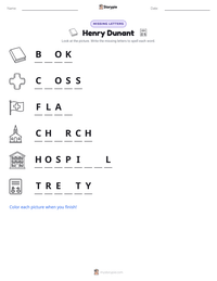 Henry Dunant printable worksheet preview