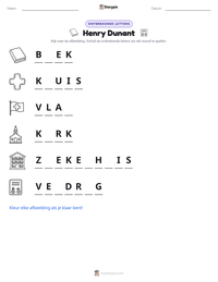 Henry Dunant afdrukbare werkblad voorbeeld