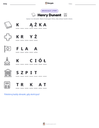 Podgląd drukowalnego arkusza ćwiczeń Henry Dunant
