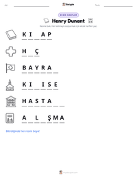 Henry Dunant yazdırılabilir çalışma sayfası önizlemesi