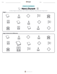 Aperçu de la feuille de travail imprimable Henry Dunant