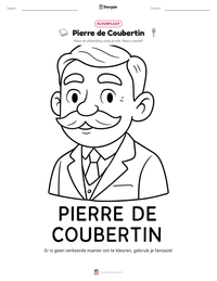 Pierre de Coubertin afdrukbare werkblad voorbeeld