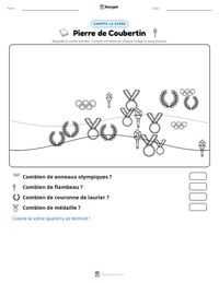 Aperçu de la feuille de travail imprimable Pierre de Coubertin