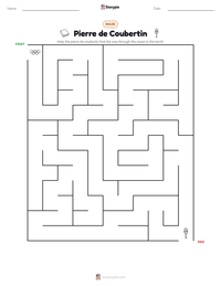 Pierre de Coubertin printable worksheet preview