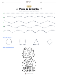 Pierre de Coubertin printable worksheet preview