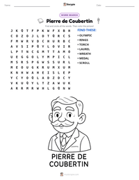 Pierre de Coubertin printable worksheet preview