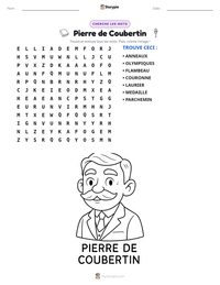Aperçu de la feuille de travail imprimable Pierre de Coubertin