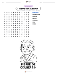 Pierre de Coubertin afdrukbare werkblad voorbeeld
