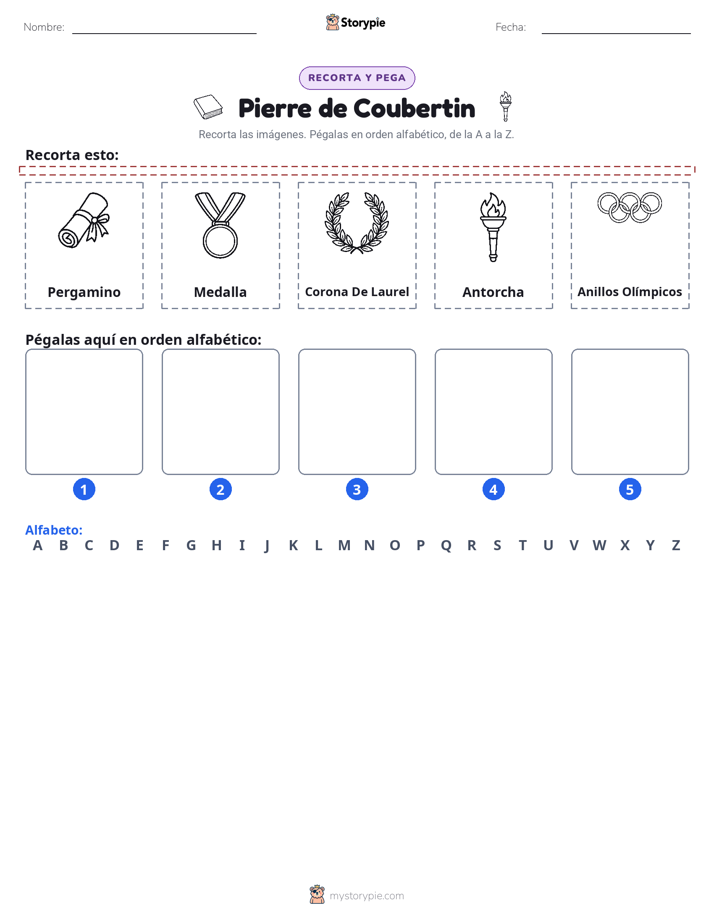 Cortar y Pegar el Alfabeto