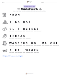 Nebukadnezar II. druckbare Arbeitsblatt Vorschau