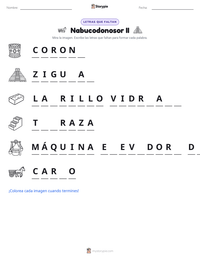 Vista previa de la hoja de trabajo imprimible de Nabucodonosor II