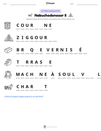 Aperçu de la feuille de travail imprimable Nabuchodonosor II