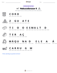 Prévia da folha de atividades imprimível Nabucodonosor II
