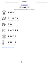 FIFA yazdırılabilir çalışma sayfası önizlemesi