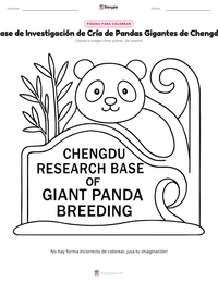 Vista previa de la hoja de trabajo imprimible de Base de Investigación de Cría de Pandas Gigantes de Chengdu