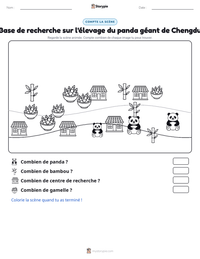 Aperçu de la feuille de travail imprimable Base de recherche sur l'élevage du panda géant de Chengdu