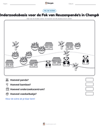 Onderzoeksbasis voor de Fok van Reuzenpanda's in Chengdu afdrukbare werkblad voorbeeld