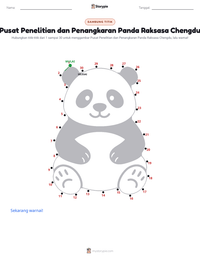 Prabaca lembar kerja cetak Pusat Penelitian dan Penangkaran Panda Raksasa Chengdu