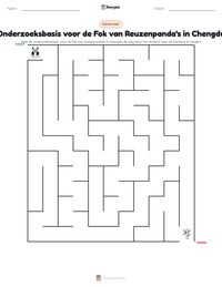 Onderzoeksbasis voor de Fok van Reuzenpanda's in Chengdu afdrukbare werkblad voorbeeld