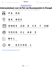 Onderzoeksbasis voor de Fok van Reuzenpanda's in Chengdu afdrukbare werkblad voorbeeld