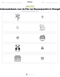 Onderzoeksbasis voor de Fok van Reuzenpanda's in Chengdu afdrukbare werkblad voorbeeld