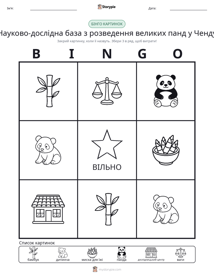 Бінго з Малюнками