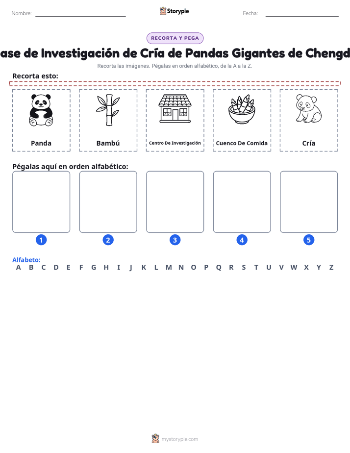 Cortar y Pegar el Alfabeto