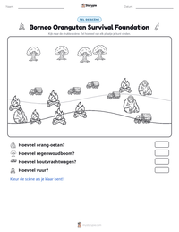 Borneo Orangutan Survival Foundation afdrukbare werkblad voorbeeld