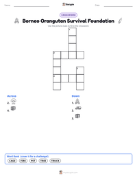Borneo Orangutan Survival Foundation printable worksheet preview