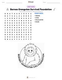 Borneo Orangutan Survival Foundation druckbare Arbeitsblatt Vorschau