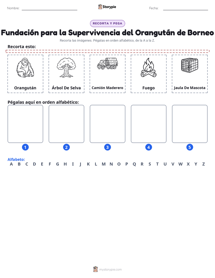 Cortar y Pegar el Alfabeto