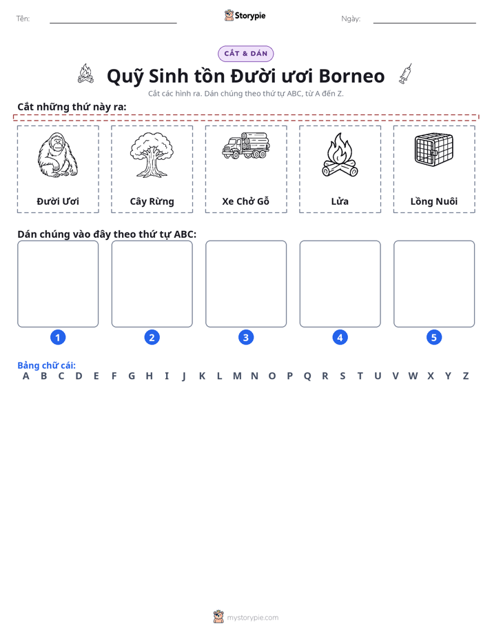 Cắt & Dán Chữ Cái