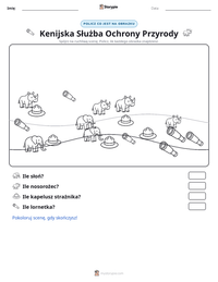 Podgląd drukowalnego arkusza ćwiczeń Kenijska Służba Ochrony Przyrody